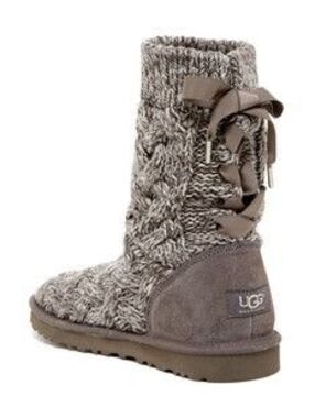UGG Knit Backbow Boot in Gray